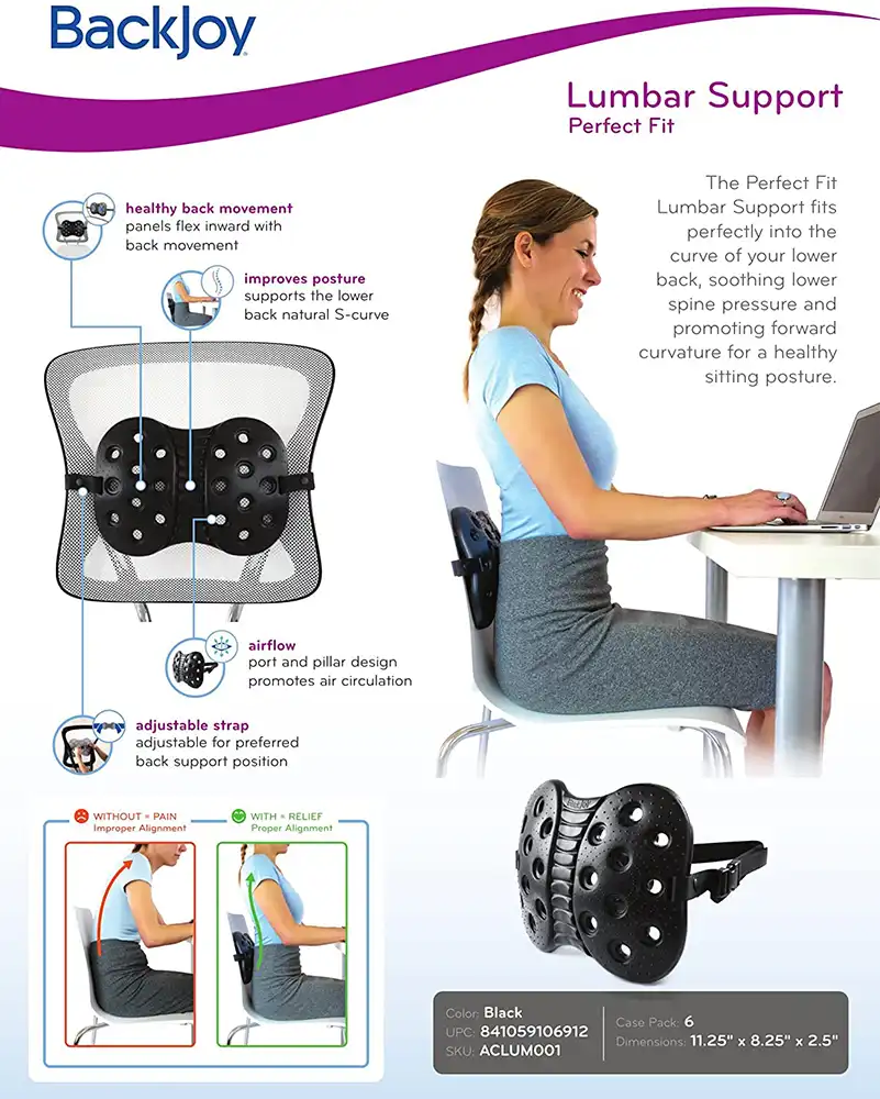 Backjoy Perfect Fit Lumbar Support Cushion : Target