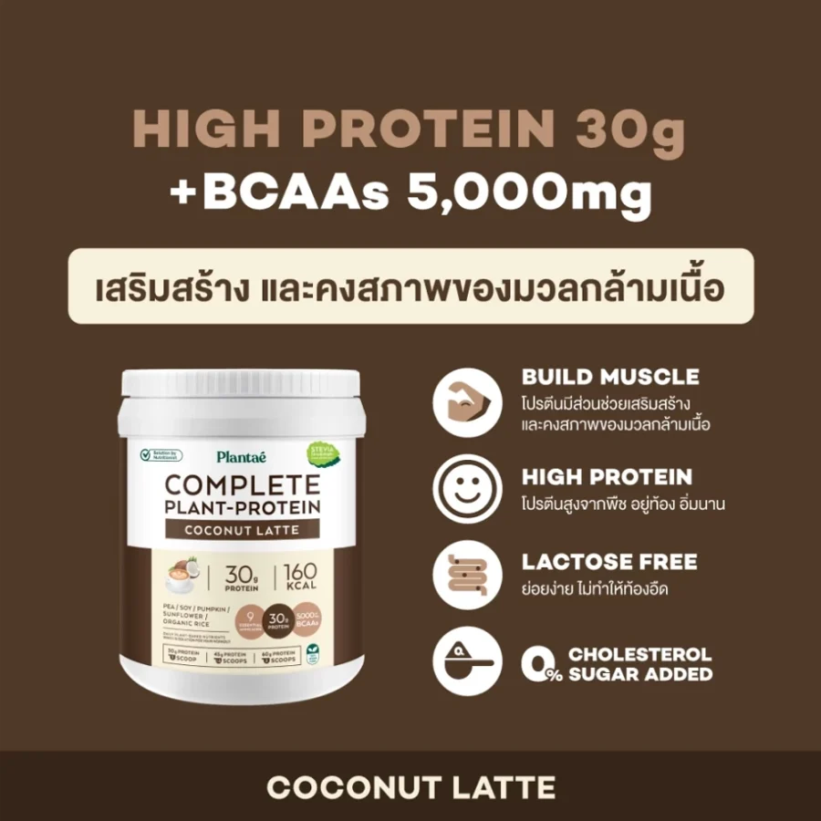 Plantae Complete Plant-Protein : Active BCAAs Coconut Latte flavor - Image 2