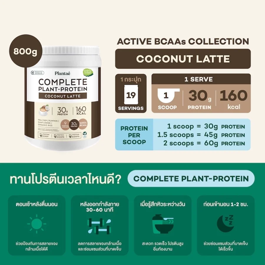 Plantae Complete Plant-Protein : Active BCAAs Coconut Latte flavor - Image 4