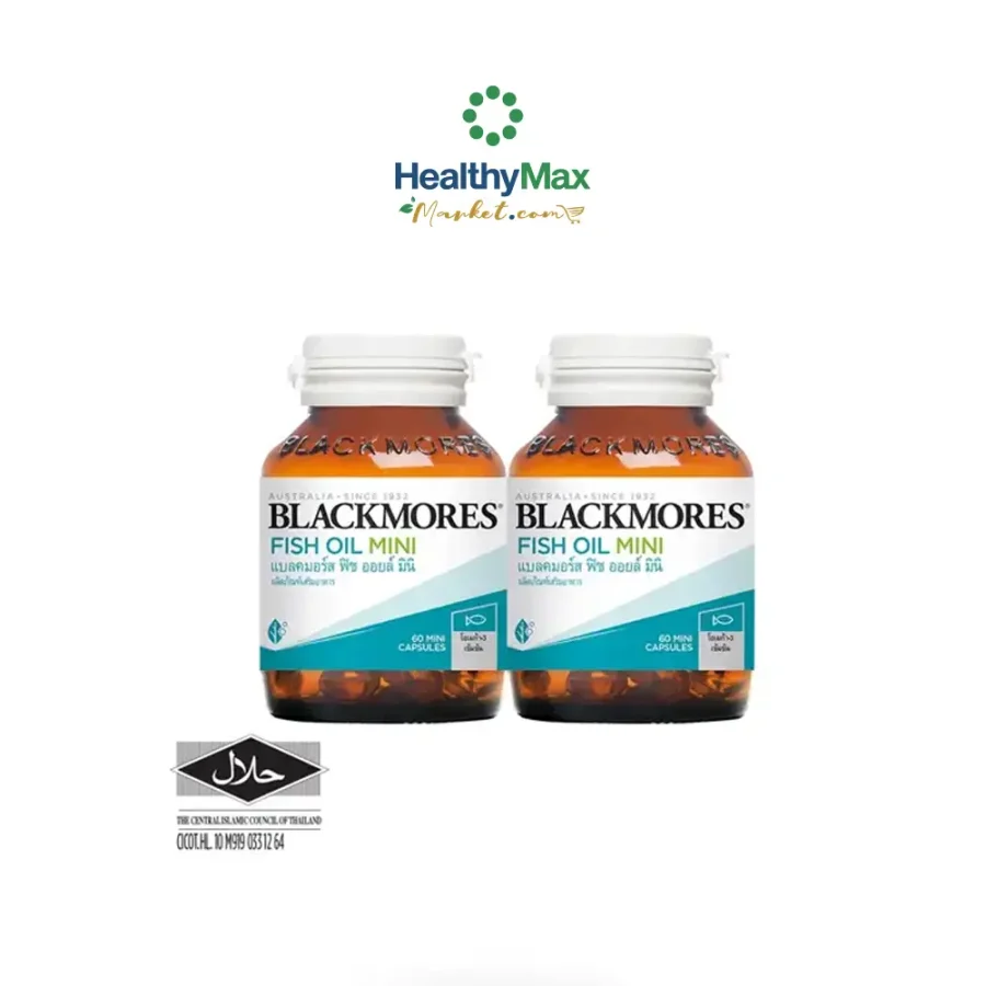 (Pack X2) Blackmores Odourless FishOil Mini (2 x 60 caps) แบลคมอร์ส ฟิช ออยล์ มินิแคป